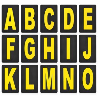 Buchstaben Set für Pitboard, Boxentafel, Infotafel, groß, neongelb