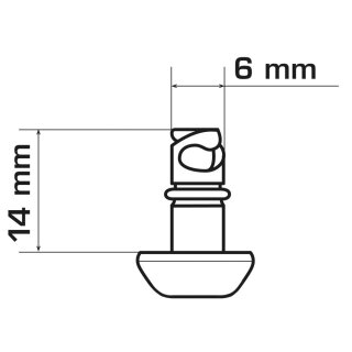 Schnellverschlüsse Innensechskant/Innenvielzahn, Linsenkopf + Steckplatte, 8er Set, 14 mm