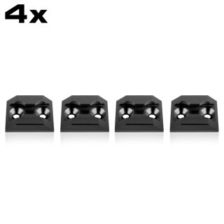 Anchor Points for Airline Eyelets, square, black, set of 4