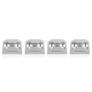 Anchor Points for Airline Eyelets, square, silver, set of 4