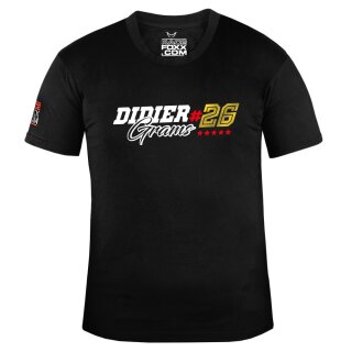 Didier Grams #26 U-Neck T-Shirt MEN, schwarz, großes Logo, Größe XL