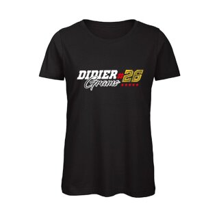 Didier Grams #26 U-Neck T-Shirt LADIES, schwarz, großes Logo, Größe L