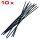 Zip Ties, stainless steel, set of 10, black, 4.5 x 350 mm