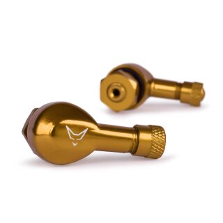 Angular Valves, 8.3 mm, CNC milled, pair, gold