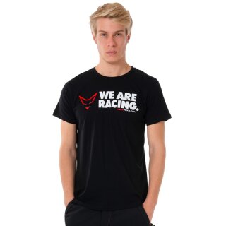 U-Neck T-Shirt MEN, "We are racing", Größe M