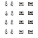 Hex Head Fasteners, 14 mm, Steel, Silver, Set of 8 with...