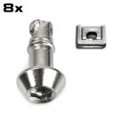 Hex Head Fasteners, 17 mm, Steel, silver, Set of 8 with...