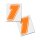 Race Number Sticker, set of 2, font  Assen, # 1 orange