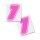 Race Number Sticker, set of 2, font  Assen, # 1 pink