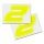 Race Number Sticker, set of 2, font  Assen, # 2 yellow