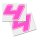 Race Number Sticker, set of 2, font  Assen, # 4 pink