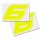 Race Number Sticker, set of 2, font Assen, # 6 yellow