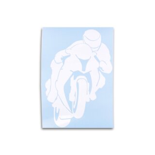 Biker Car Decal Sticker, design 1, white