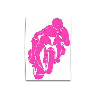 Motorradfahrer Auto Aufkleber, Design 1, pink