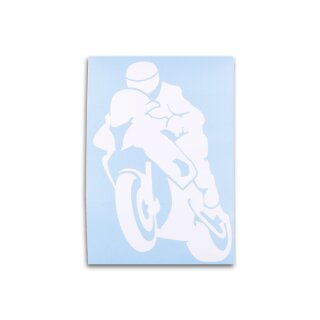 Biker Car Decal Sticker, design 2, white