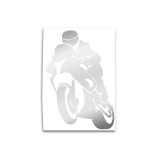 Biker Car Decal Sticker, design 2, silver