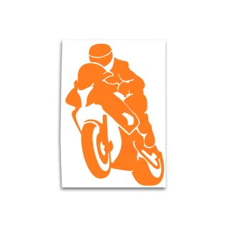 Biker Car Decal Sticker, design 2, orange