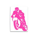 Motorradfahrer Auto Aufkleber, Design 2, pink
