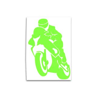 Motorradfahrer Auto Aufkleber, Design 2, grün
